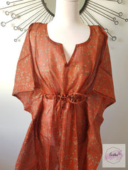 Vintage Silk Long Kaftan - Eesha Boutique