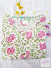 Pink Lotus Hand Block Print Tunic