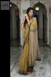 Mustard Kota Duria Saree -  by EeshaBoutique - gshop
