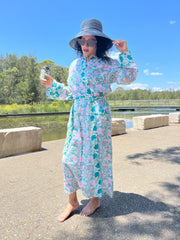 Turquise Long Kimono Robe - EeshaBoutique