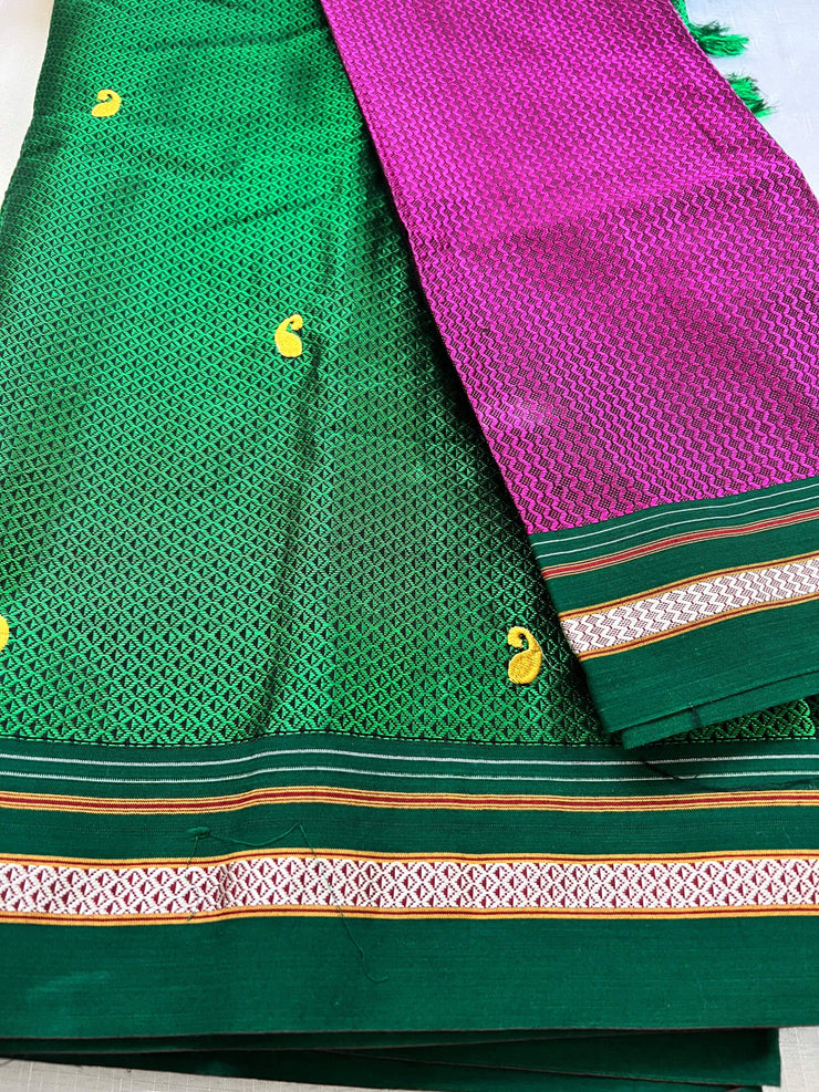 Handloom Resham Blended Silk Cotton Saree Khun Saree - Indigo Blue -  by EeshaBoutique - gshop