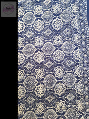 Indigo Pure Cotton Ajrakh Hand Block Print Saree -  by EeshaBoutique - gshop