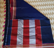 Handloom Resham Blended Silk Cotton Saree Khun Saree - Indigo Blue -  by EeshaBoutique - gshop