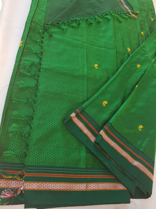 Handloom Resham Blended Silk Cotton Saree Khun Saree - Indigo Blue -  by EeshaBoutique - gshop