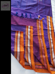 Purple Handloom Silk Blended Khun Saree - Saraswati Butta -  by EeshaBoutique - gshop