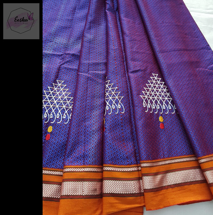 Purple Handloom Silk Blended Khun Saree - Saraswati Butta -  by EeshaBoutique - gshop
