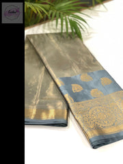 Tissue Gray Saree With Jacquard Weaving -  by EeshaBoutique - gshop