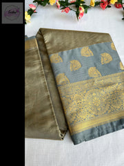 Tissue Gray Saree With Jacquard Weaving -  by EeshaBoutique - gshop