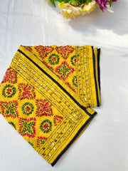 Yellow Phulkari Hand Embroidered Shawl Dupatta