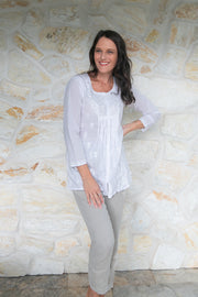 Milana - White Cotton Blouse