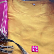 Yellow Silk Kurta With Pant and Handloom Chanderi Silk Dupatta