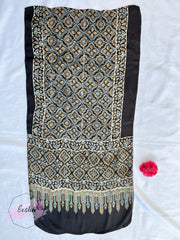 Syamal - Ajrakh Hand Block Print Modal Silk Scarf