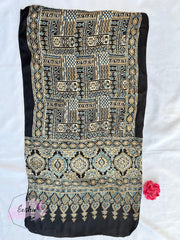 Syamal - Ajrakh Hand Block Print Modal Silk Scarf