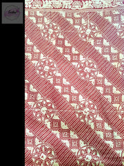Red Pure Cotton Ajrakh Hand Block Print Saree -  by EeshaBoutique - gshop