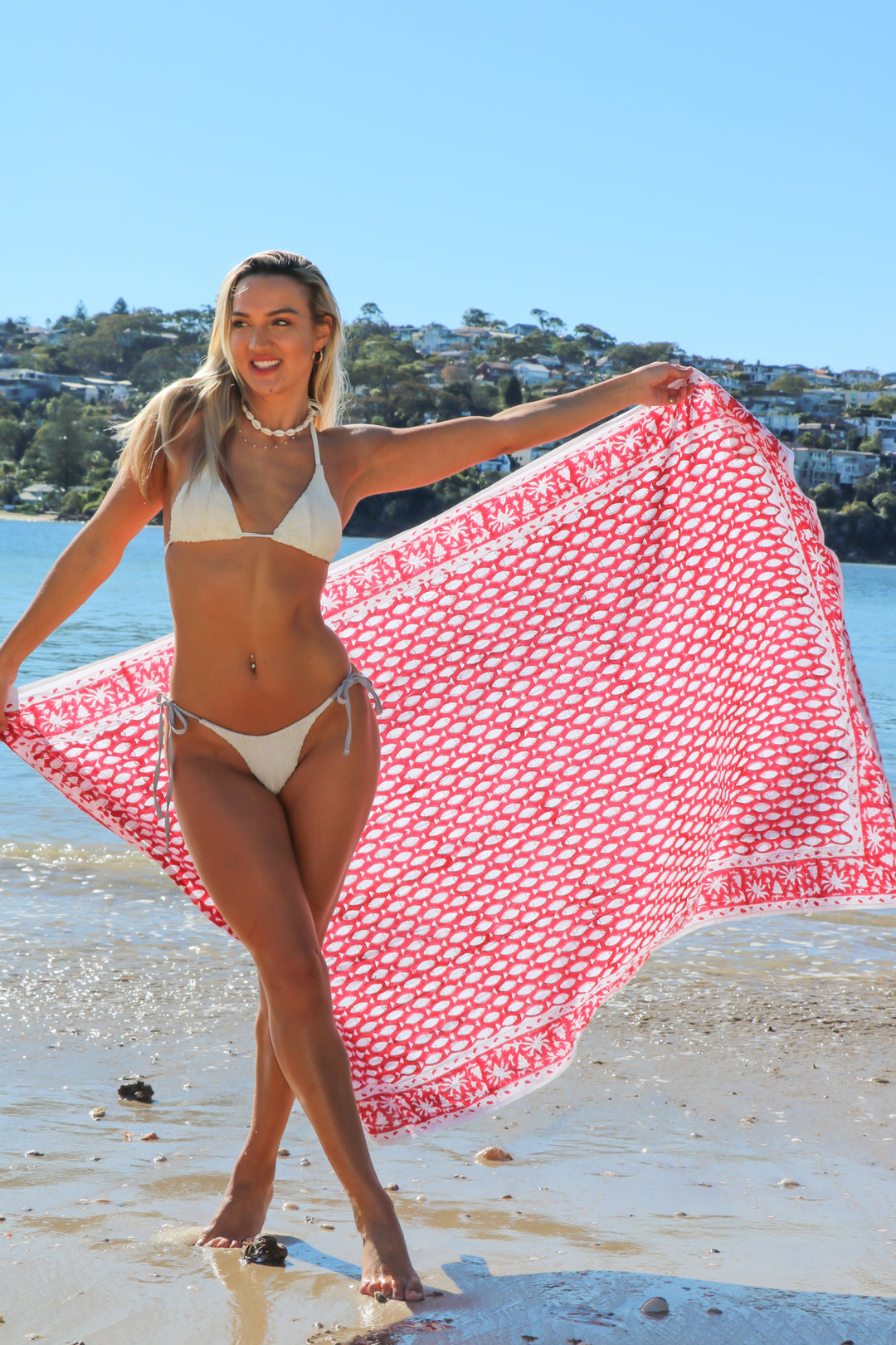 Block Print Sarong-Red Fish – EeshaBoutique