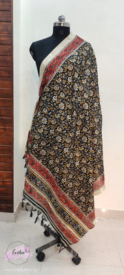 Khadi Cotton Silk Dupatta - Flowers