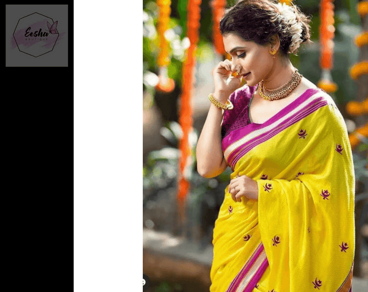 Yellow Handloom Resham Blended Silk Cotton Khun Saree - Parrot Embroidery -  by EeshaBoutique - gshop