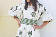 Cherry Kaftan Midi Dress - Green