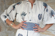 Cherry Kaftan Midi Dress - Blue