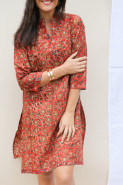 Copper Floral Hand Block Print Tunic
