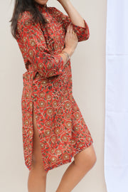 Copper Floral Hand Block Print Tunic