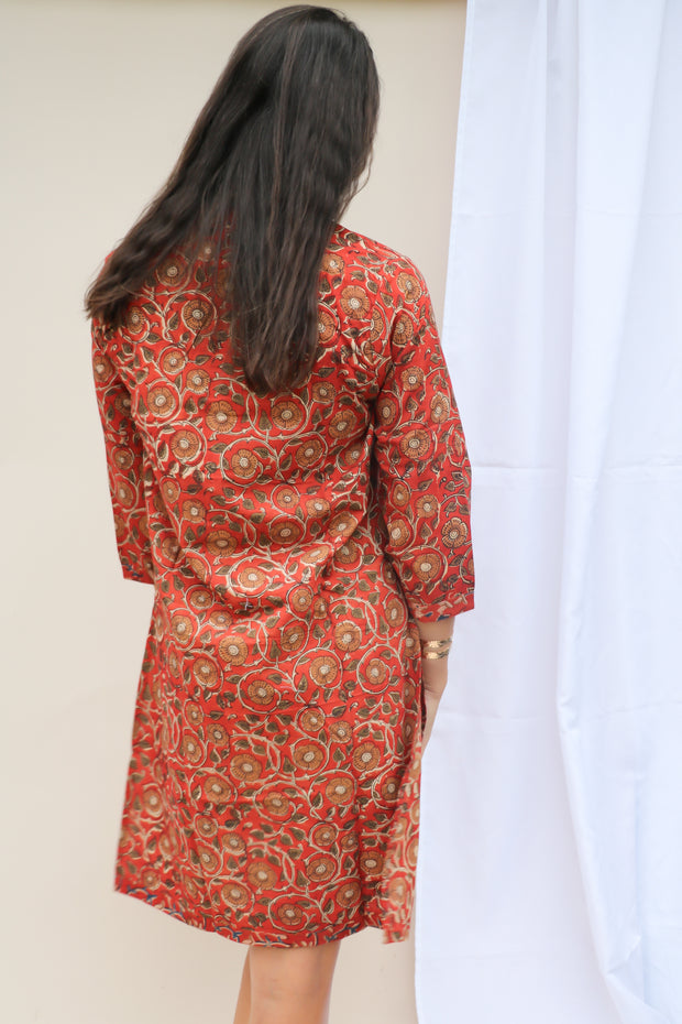 Copper Floral Hand Block Print Tunic
