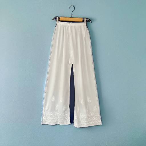 White Rayon Palazzo Pants - Lotus