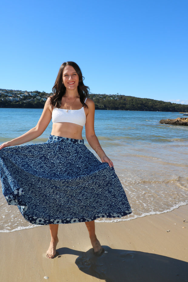Holly - Daisy Boho Chic Long Skirt