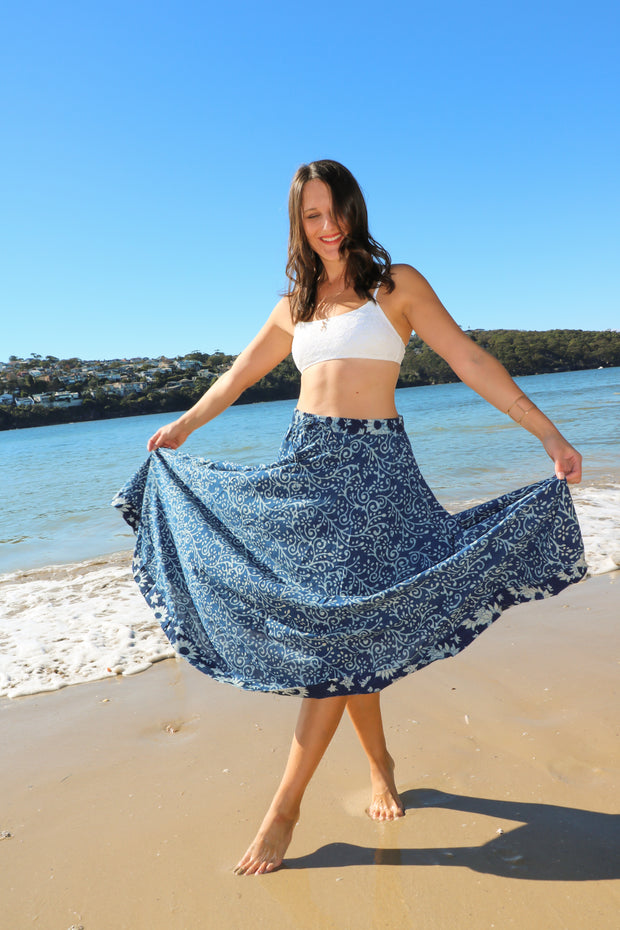 Holly - Daisy Boho Chic Long Skirt