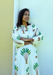 Maya - Kaftan Midi Dress - Green