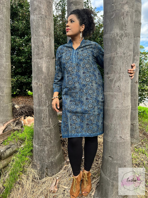 Kalamkari Indigo Hand Block Print Tunic