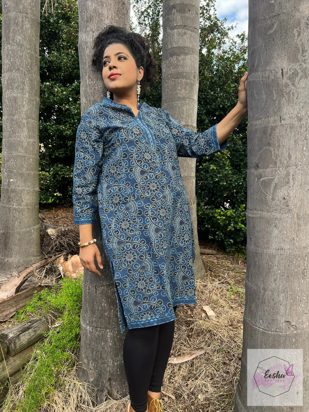 Kalamkari Indigo Hand Block Print Tunic