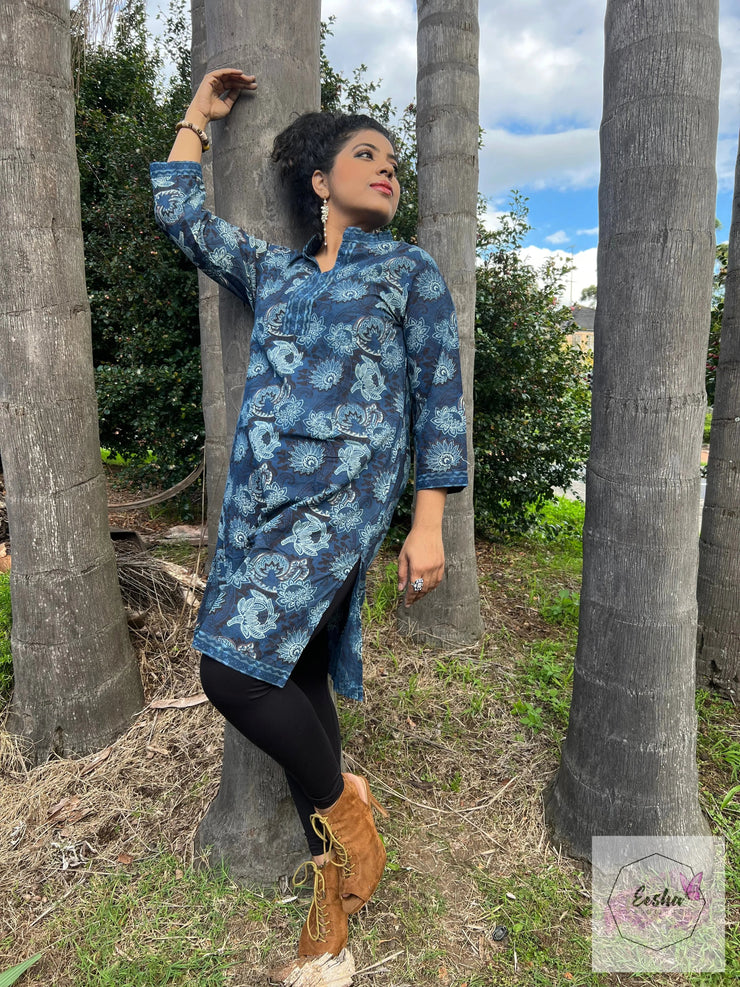 Lotus Indigo Hand Block Print Tunic