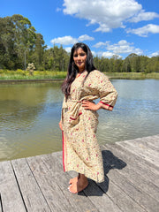 Vintage Silk Robe - Sand -  by EeshaBoutique - 