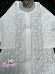 White Tunic - Hand Embroidered Kurta -Keel Kangan