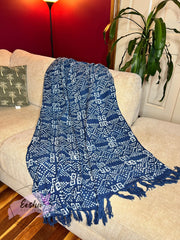 Indigo blue handloom organic Indian cotton throw - Box