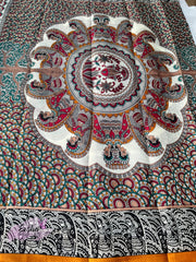 Khadi Cotton Silk Dupatta - Madhubani