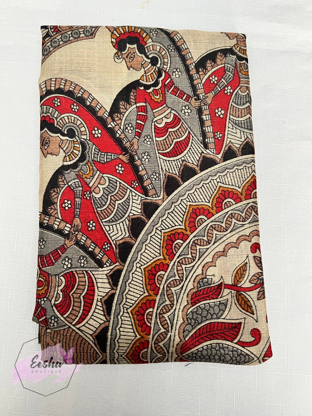 Khadi Cotton Silk Dupatta - Madhubani