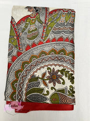 Khadi Cotton Silk Dupatta - Madhubani