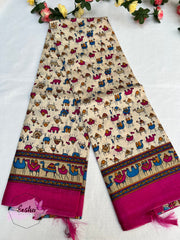 Khadi Cotton Silk Dupatta - Camel