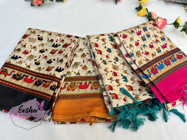 Khadi Cotton Silk Dupatta - Camel