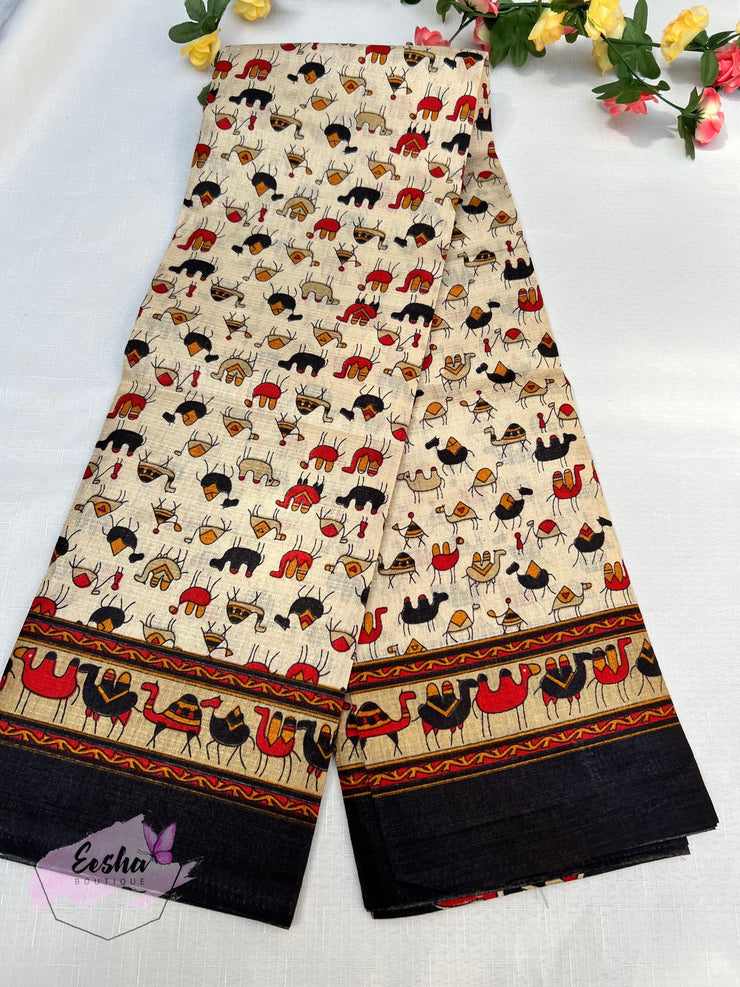 Khadi Cotton Silk Dupatta - Camel