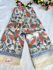 Khadi Cotton Silk Dupatta - Bird