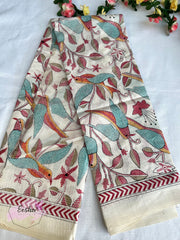 Khadi Cotton Silk Dupatta - Bird