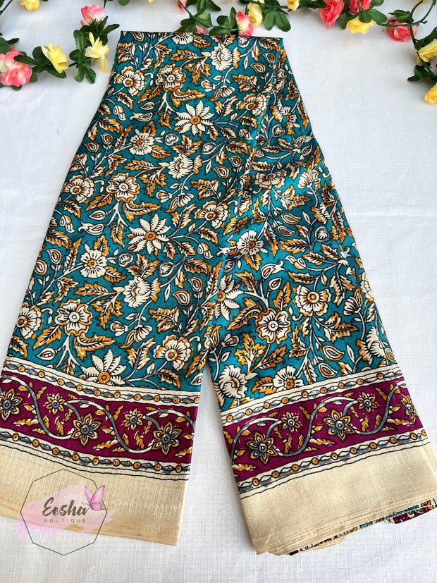 Khadi Cotton Silk Dupatta - Flowers