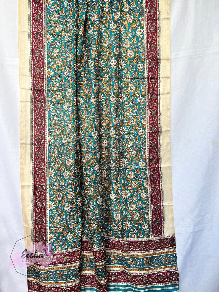 Khadi Cotton Silk Dupatta - Flowers