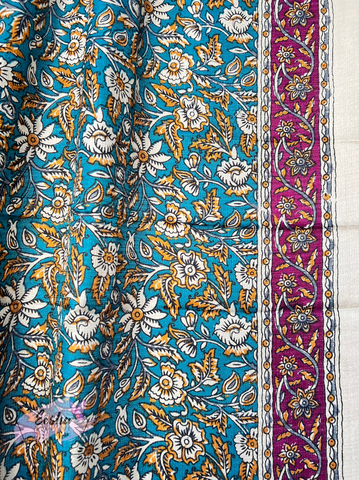 Khadi Cotton Silk Dupatta - Flowers