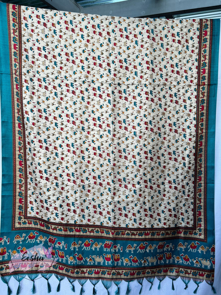 Khadi Cotton Silk Dupatta - Camel