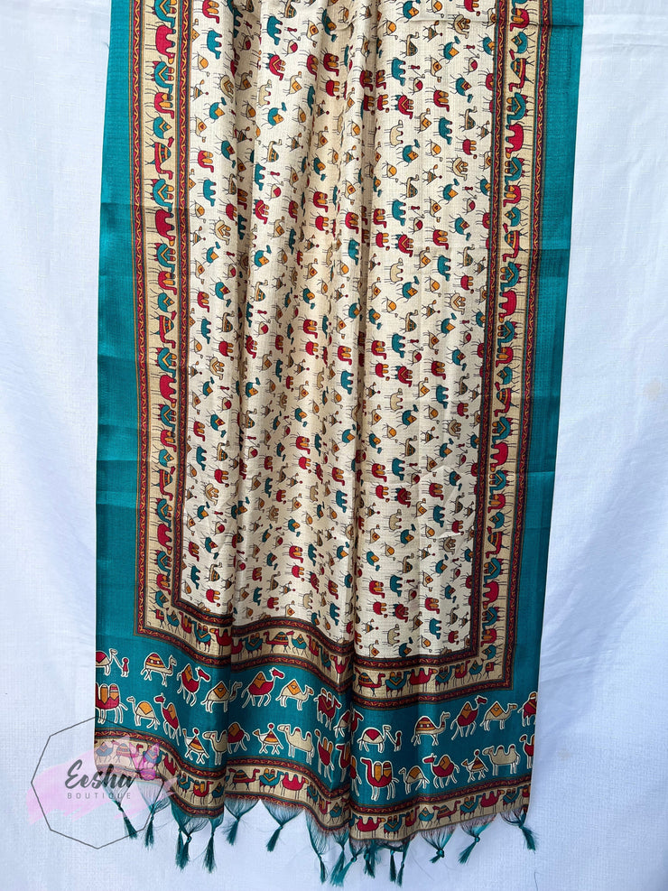 Khadi Cotton Silk Dupatta - Camel