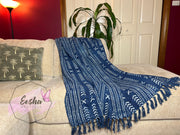 Indigo blue handloom organic Indian cotton throw - Tribal